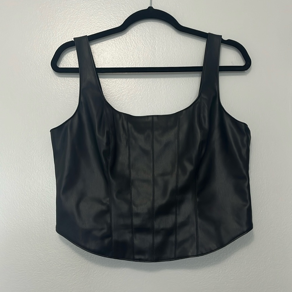 Abercrombie & Fitch, Faux Leather Corset, Sz L